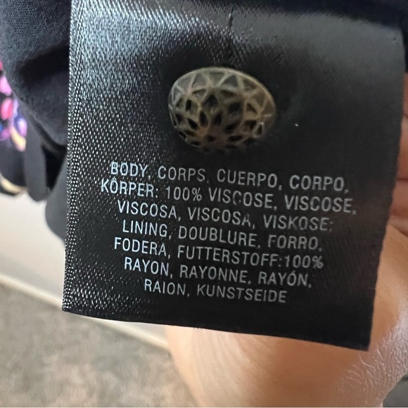 Anthropologie Maeve Elia Blue Floral Cold Shoulder Short Sleeve Midi Dress Sz 8 - Picture 10 of 16